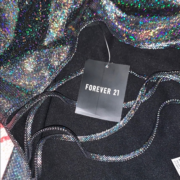 NWT Rave Black/Silver BodySuit Forever 21 - Medium - Picture 7 of 8